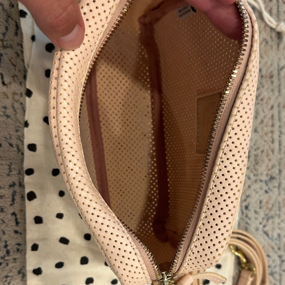 Clare V Blush Perforated Crossbody Bag - Picture 8 of 9